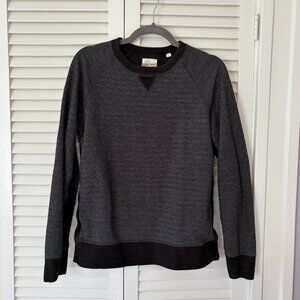 Billy Reid men's t-shirt small grey marled cotton crewneck black long sleeves